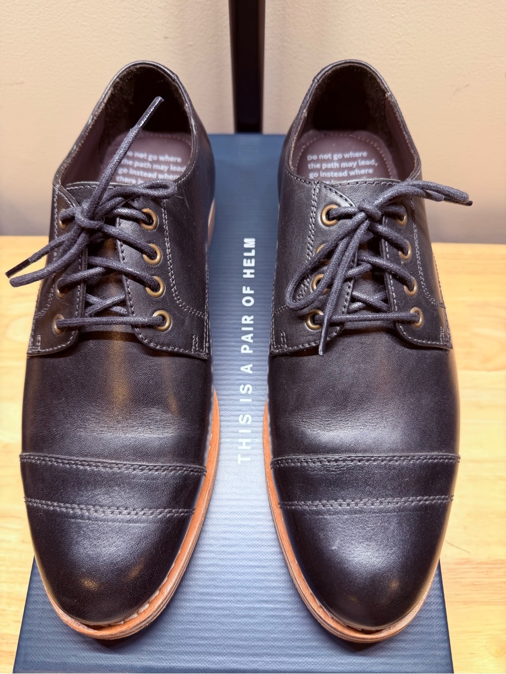 Helm Mens Bradley Shoes Black Leather Casual Dress Mens Size 10.5 D
